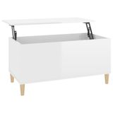 VidaXL Salontafel Hoogglans Wit 90x44,5x45 cm