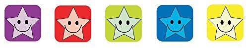 Sticker Solutions vierkante Smiley sterren, 180 stuks