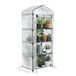 VOUNOT® Kweekkas Foliekas met 4 Planken, 4-laags Tuinkas voor Balkon en Tuin, Tomatenkas met Stevig Frame, Waterdicht en UV-bestendig, 69x49x160cm, Wit