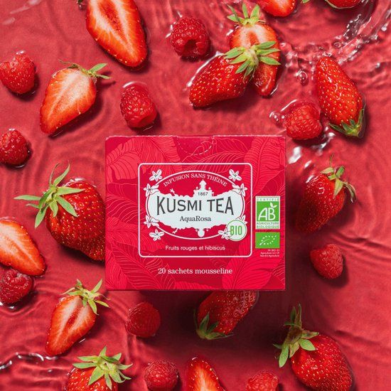Kusmi Tea Biologische fruit- en kruidenthee AquaRosa – 20 mousseline theezakjes