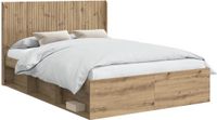 vidaXL Bedframe met opbergruimte en hoofdbord, Artisanaal eiken