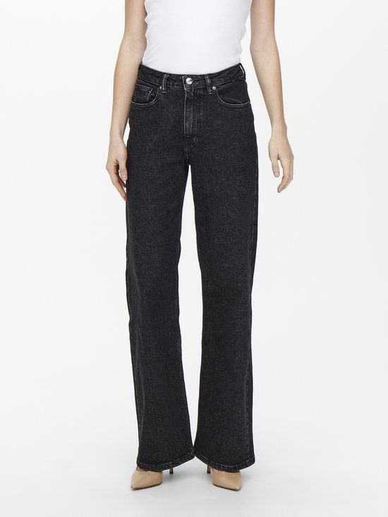 Only Jeans Onljuicy HW Wide Leg Rea244 Noos - Black Denim - W29/L30