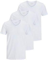 Jack & Jones T-shirt pour homme 3 pack Essentials Blanc XXL