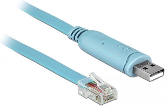 Delock Adapter USB 2.0 Type-A male > 1 x Serial RS-232 RJ45 male 2.0 m blue