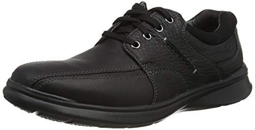 Clarks Cotrell Walk, Oxford Flat voor heren, Zwarte olieachtige Lea, 42.5 EU