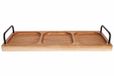 Cosy & trendy Serveerplank - acacia hout - 3-vaks - 41 x 14 cm - high tea/borrel - serveren