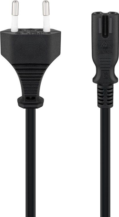 Goobay Stroomkabel - Euro Plug naar C7 - 5m - Zwart