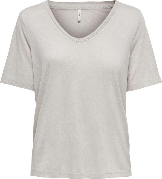ONLY ONLELISE S/S V-NECK TOP JRS NOOS Women's Top - Moonbeam - XS