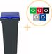 Plafor Fit Bin Poubelle avec couvercle pour tri des déchets - 20L - Noir/Bleu