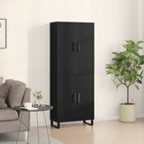 vidaXL Highboard Zwart eiken 69,5 x 34 x 180 cm