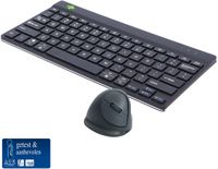 R-Go Tools R-Go Compact Break - Ergonomisch Toetsenbord & Verticale Muis - Bluetooth - QWERTY US - Zwart/Grijs