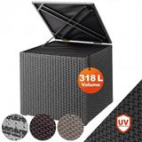 CASARIA Opbergbox - Polyrattan 318 L met Deksel 75x75x70cm Tuin - Zwart