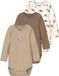 NAME IT - NBNBODY 3P LS SLOTH NOOS - Baby Bodies - Unisex - Dierenprint - Katoen - Maat 80