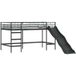 Maison Exclusive - Lit mezzanine pour enfant avec toboggan, noir et anthracite, 80 x 200 cm
