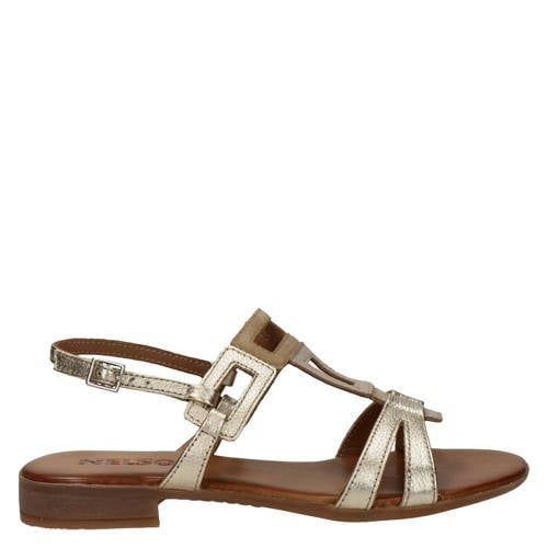 Nelson leren sandalen beige/goud