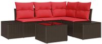 vidaXL Tuinbank Set 2-zits Bruin Polyrattan
