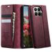 Caseme Étui portefeuille Xiaomi 17T en texture de veau avec blocage RFID - Rouge