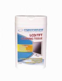 Esperanza Natte Reinigingsdoekjes voor LED / LCD / TFT Schermen - 100 Stuks - Antistatisch - Bacteriedodend - Compact - Wit