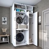 Roomart DORA-I Wasmachine Ombouwkast 115x230 cm met Opzetkast - Wit