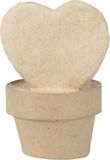 Decopatch Décopatch HD079C Mini-plant, hartvorm, om te versieren van papiermaché, bruin, decoratie voor thuis, planten, doe-het-zelf en creatieve hobby, 8,5 x 7 x 12 cm