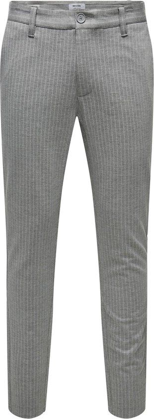 ONLY & SONS ONSMARK PANT STRIPE GW 3727 NOOS Heren Broek - Light Grey Melange - Maat W30 X L34