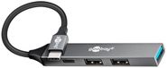 Goobay USB-C Hub - 3x USB-A en 1x USB-C - USB 3.2 Gen 1 - 0,1 meter - Grijs