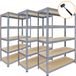 Monster Racking Monster Group BV Stellingkast 5-laags set van 3 - 200kg per plank - boutloos ontwerp - Grijs