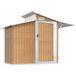 Abri de jardin 270x130x208,5 cm acier galvanisé marron