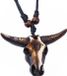 LGT JWLS Lookinggoodtoday Tribal Buffalo schedel kettinghanger met Touwketting