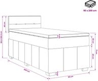 vidaXL Boxspringbed met matras, lichtgrijs, 90 x 200 cm, gestoffeerd
