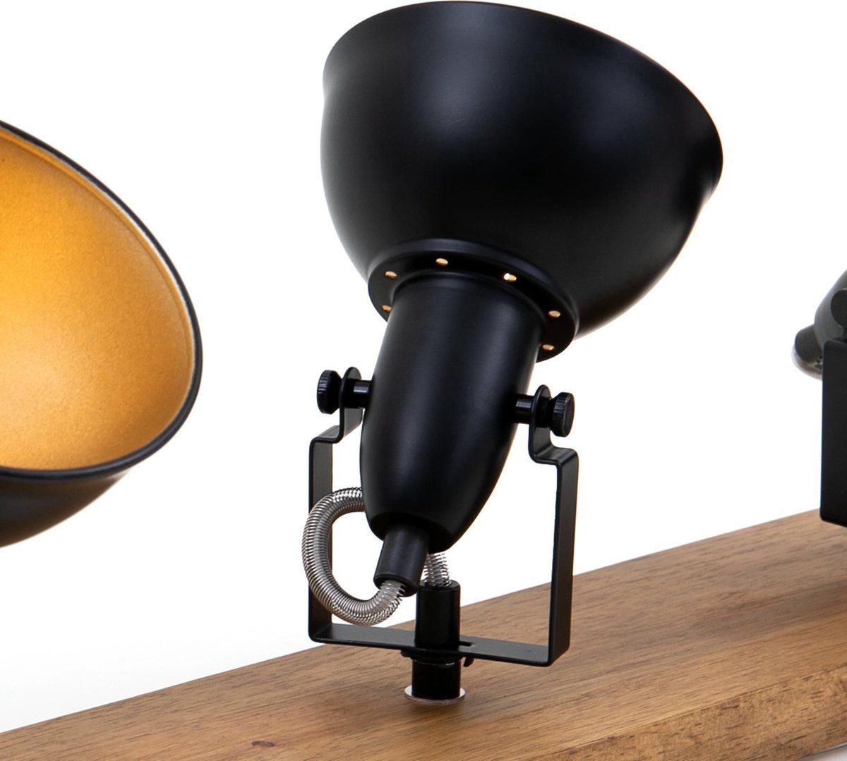 Briloner Leuchten WOOD & STYLE Plafondspot - 3-lichts - Zwart/Goud - Metaal