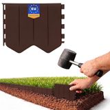 GARDENIX Flexibele gazonrand, bruin, 5,15 m, kunststof maairand om in te slaan, gazonrandband, perkbegrenzing, duurzaam
