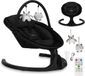 MoMi Kenani Onyx - Elektrische Babyschommel - Bluetooth - Afstandsbediening - 5 Schommelsnelheden - Zwart