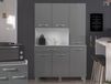 Buffet de cuisine avec rangement IZA 6 portes et 1 tiroir 120 cm gris