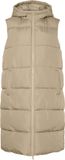Pieces PCBEE NEW LONG PUFFER VEST BC Dames Bodywarmer Silver Mink - Maat M