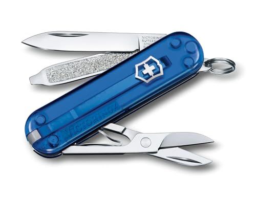 Victorinox Taschenmesser Classic SD, Klein (7 Funktionen, Klinge, Schere, Nagelfeile, Schraubendreher, Pinzette), 0.6223.T2G, Deep Ocean, 58 mm