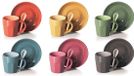 Excelsa Abbraccio Espresso Kopjes – Set van 6 – Inclusief Schotels & Lepels – Multicolor – Keramiek