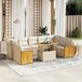 Maison Exclusive - Ensemble de meubles de jardin 10 pièces avec canapé et coussins, beige, en polyrotin