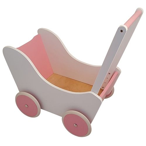 Playwood Houten Poppenwagen wit - 8719348001427