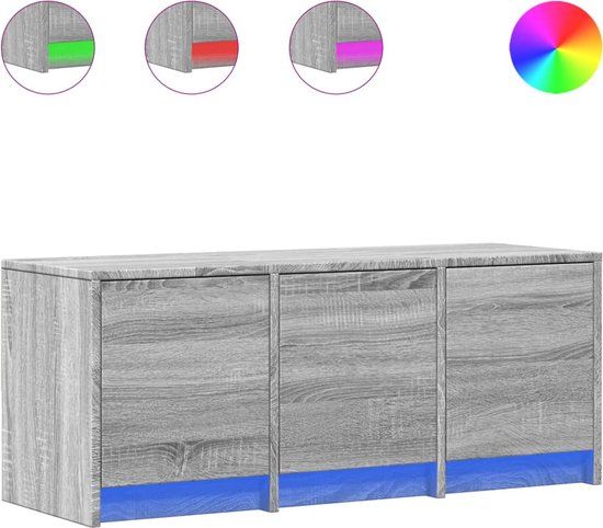 vidaXL Tv-meubel met LED 97x34x40 cm bewerkt hout grijs sonoma eiken