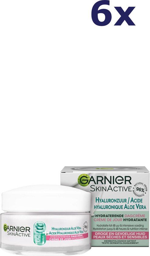 Garnier 6x Garnier SkinActive Hyaluronzuur Aloë Vera Hydraterende Dagcrème 50 ml