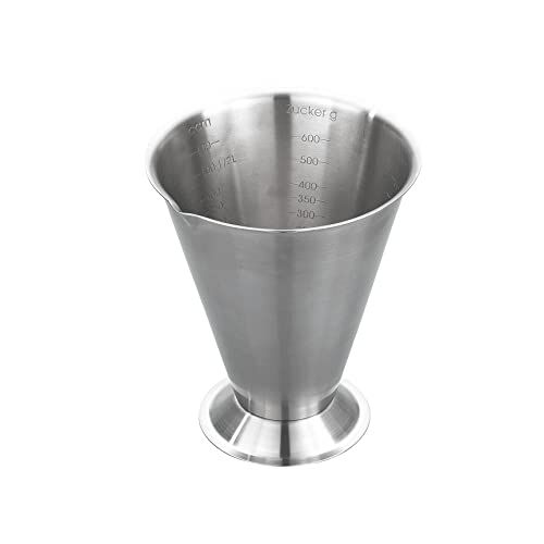 GSD Roestvrijstalen maatbeker met voet, zilver, 0,75 liter