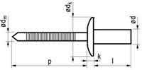 Masterfix Popnagel 4x9,5mm GWD - RVS(A2)/RVS(A2) - (Per 500 stuks)