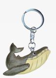 Merkloos / Sans marque Cornelissen Natierliche Geschenke Gmbh Sleutelhanger Bultrug walvis - naturel - 11 cm - hout - dierensleutelhanger - zeezoogdier
