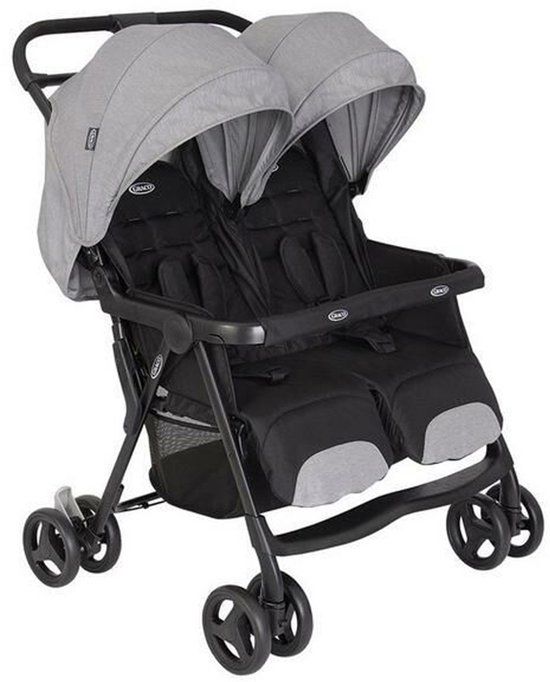 Graco Duo Rider Steeple Gray - Duobuggy - Grijs - 2 kinderen - Harde banden