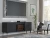 Mobistoxx Ravage Meuble tv-hifi cheminée RAVAGE 2 portes noir