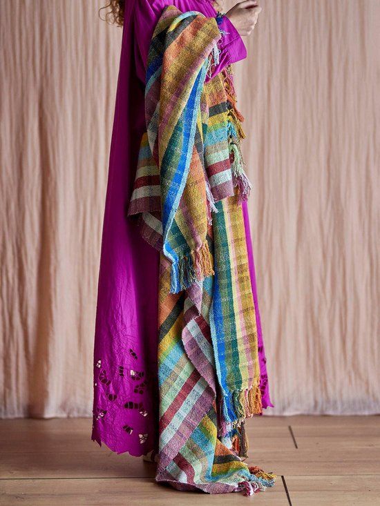Bloomingville Plaid Elmy oranje 160x130cm
