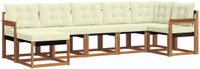vidaXL - Hoek loungeset - 7 zitplaatsen - Natuurlijk en crème - Acacia hout