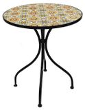 Table de jardin en mosaïque Ø60x70cm