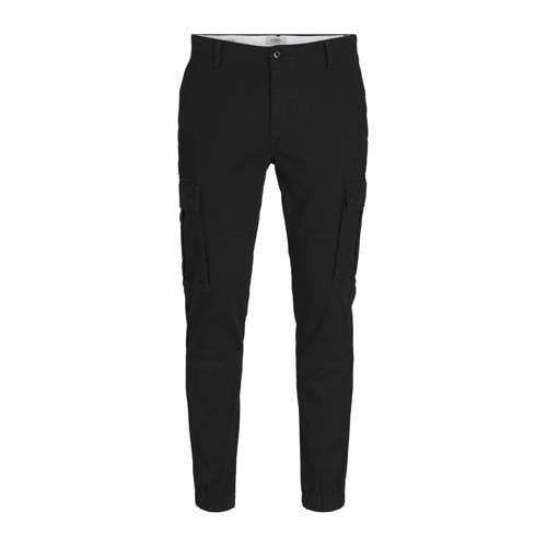 JJ REBEL Michael Slim Fit Cargo Broek - Zwart